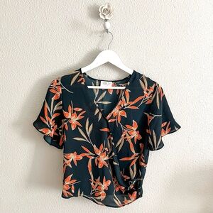 Floral Wrap Top